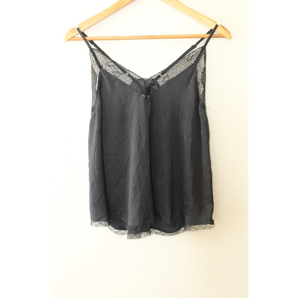 La Miel Womens Black Lacey Cami Tank Blouse S - Picture 4 of 5